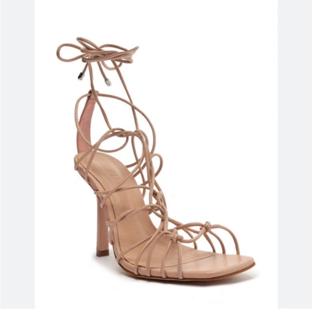 Strappy Tan High Heel Sandals